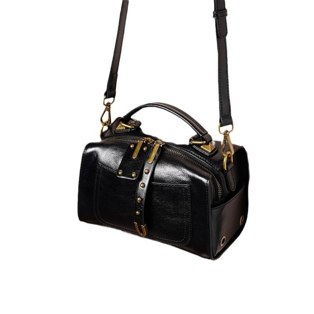 Trendy Fashion Versatile Commuter Messenger Bag Leather Niche Portable Pillow Bag