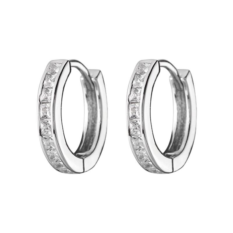 Sterling Geometric Circle Stud Earrings Women Minimalist Ins Style Elegant Daily Wear Jewelry E9570 925 Sterling Silver