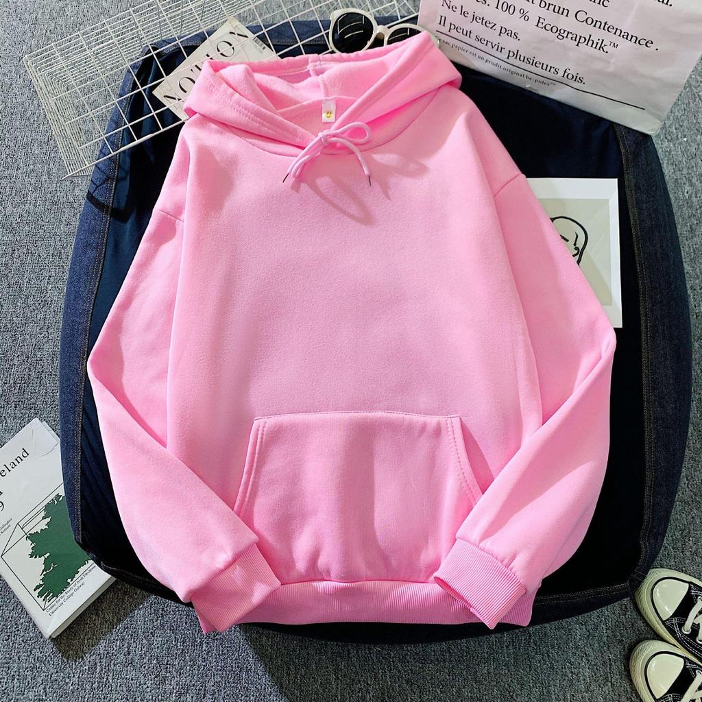 Autumn Casual Women's Solid Hoodie Comfortable Strecth Sweatshirts Loose Pocket Warm Clothes Fashion Street Female Pullovers