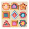 Wooden Geometry Puzzle Board Game Preschool Color Learning Geometric Shape Matching Puzzle Toddlers Boys Girls Educational Puzzle Toy