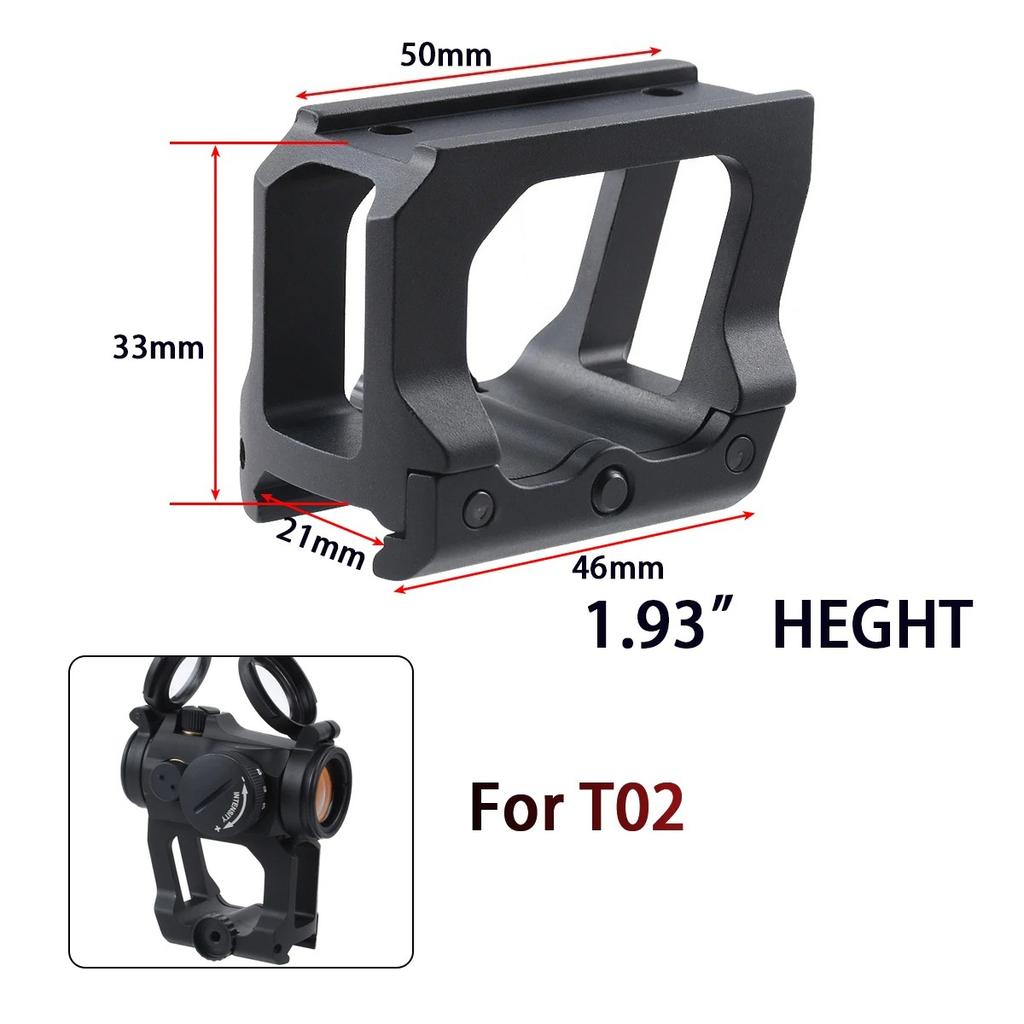T01 T02 Red Dot Sight UNITY Fast Riser Mount Duty RDS R5 Offset Mount 45° Side Mount Optic Bracket Sight Scope Raiser Optic Base