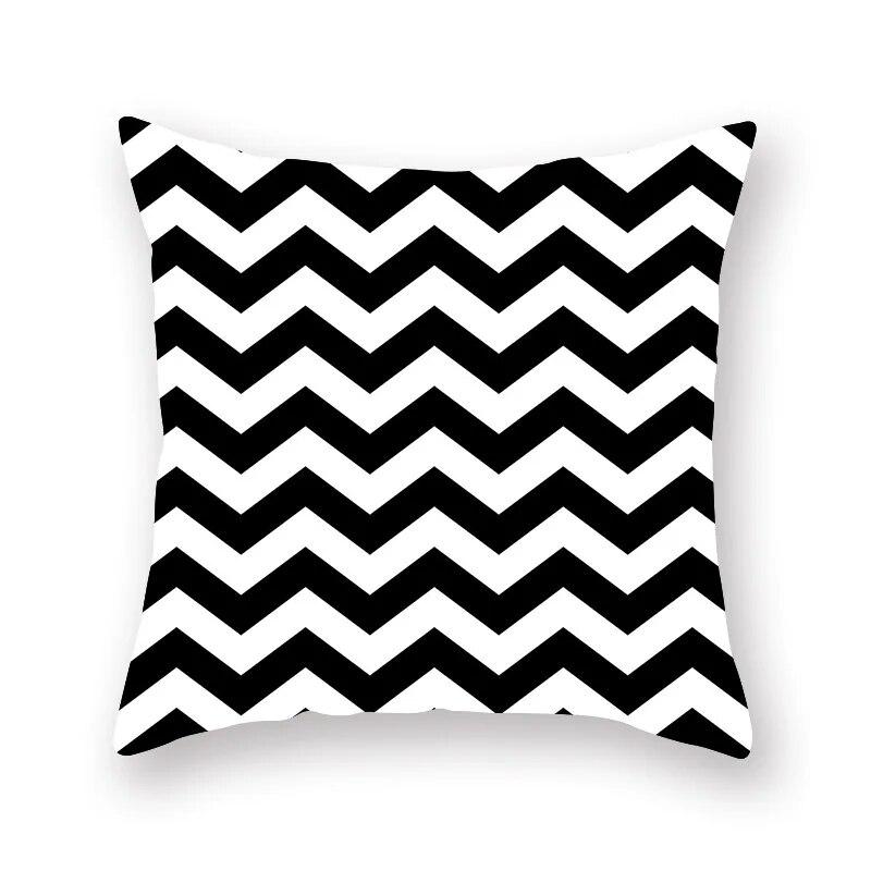 Nordic Simple Black Geometric Printing Pattern Cushion Cover Home Living Room Sofa Decorative Pillow Pillow Cover 45x45cm