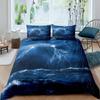 Lightning Duvet Cover Set Sea Wave Natural Disasters Sea Landscape Bedding Set Dark Clouds King Size Polyester Comforter Cover