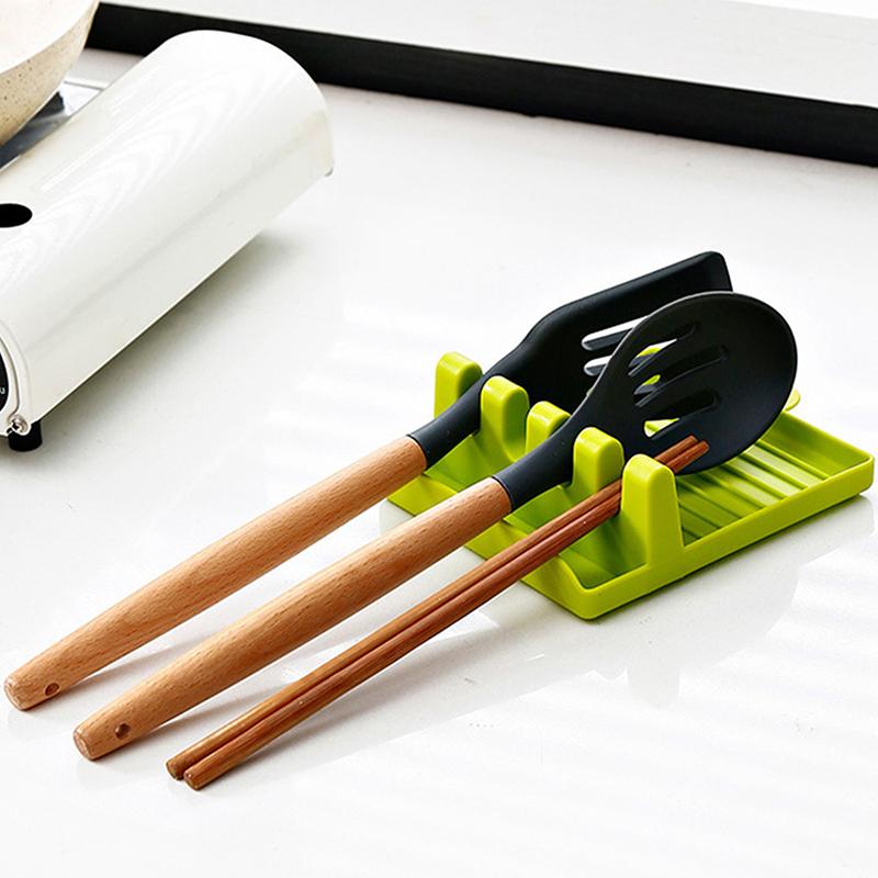 1pc Spatula Rack Pot Lid Rack Shelves Counter Top Shovel Spoon Shelf Soup Spoon Pad Put Soup Spoon Chopsticks Holder