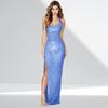 2026 New Arrival Women's Backless Slit Dress Spring/Fall Elegant Sequined Fitted Long Dress