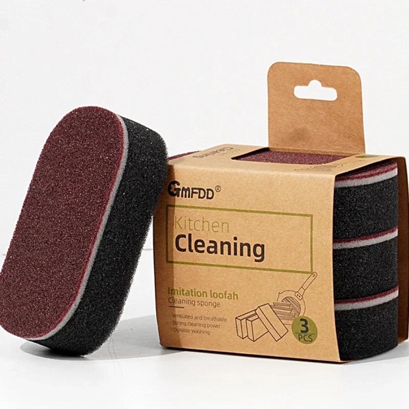 Magic Sponge Strong Thickened Double Sided Kitchen Dishwashing Brush Brushing Pot Bottom Rust Black Stain Artifact Clean Brush