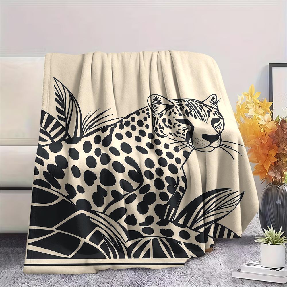 Cats and Leopards Print Flannel Blanket,High Quality Comfortable for All Seasons,Home Decor,Warmth and Comfort,Perfect for Christmas Gifts