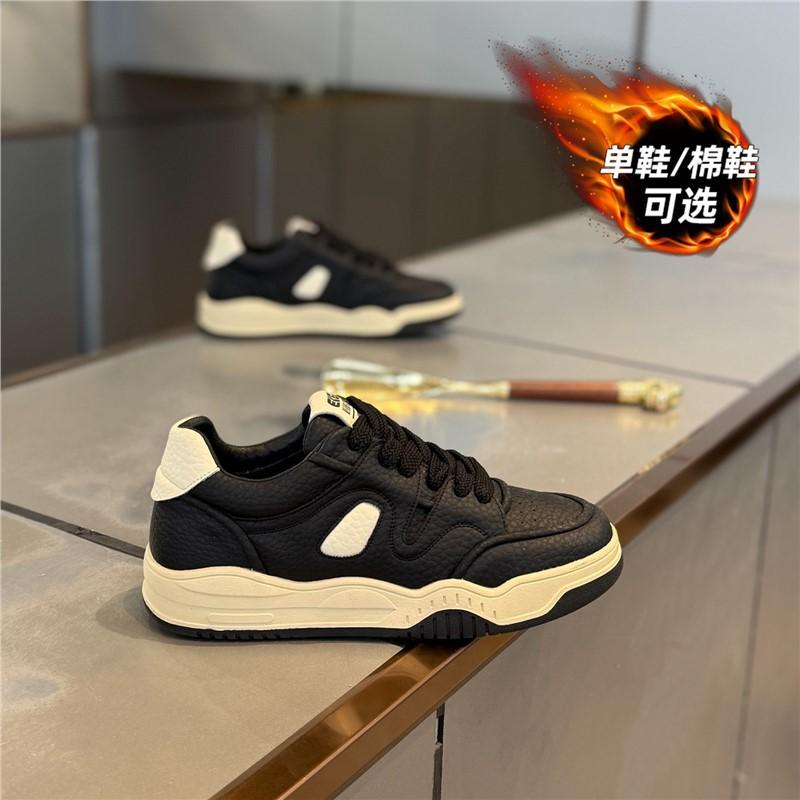 Winter comfortable leather breathable board shoes sports casual cotton shoes ec