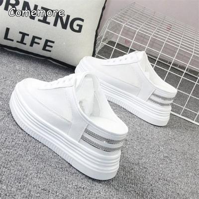 Feiern Sie Damen Sommer Sneakers Hausschuhe Hohl Atmungsaktiv Dicke Sohle Halbe Hausschuhe Plateau Keilabsatz Schuhe Pantoletten Damen 39