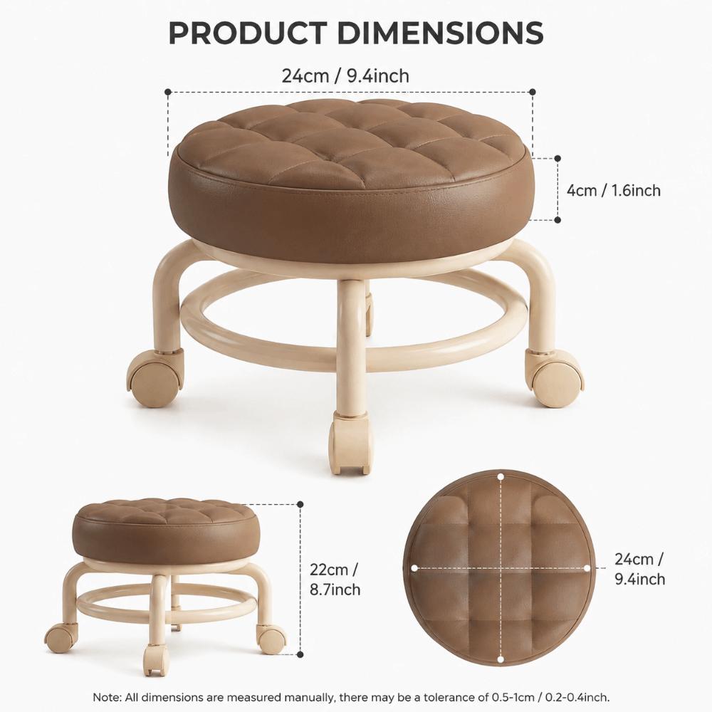 Universal Wheel Sliding Wheel Stool Round Shape Small Stool Multifunctional Stool Children Use