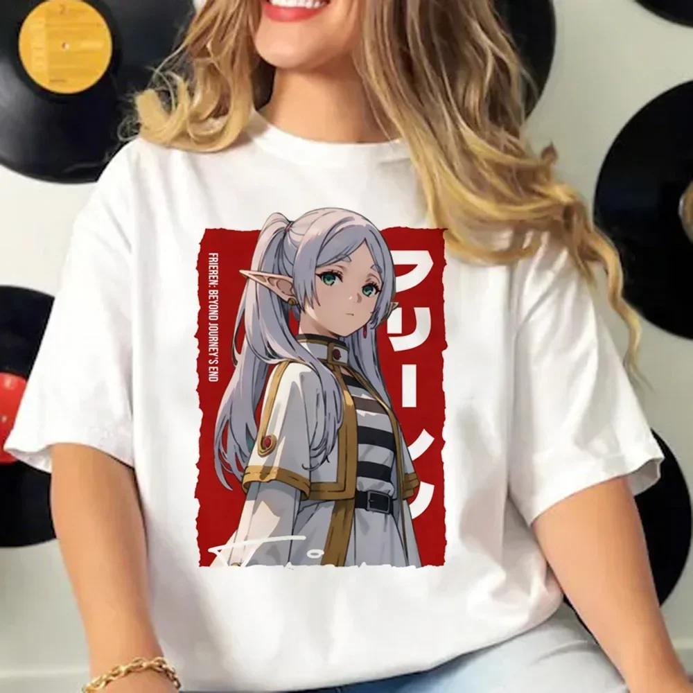Sleeve T Shirt Female Harajuku Summer Clothing Streetwear Japanese Anime Women T-shirt Cartoon Printed 4XL