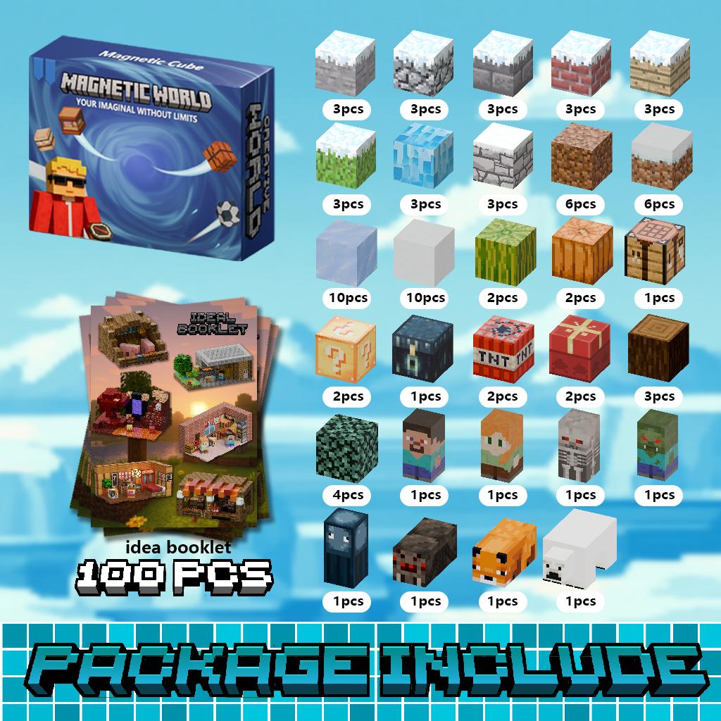 Magnetische Bausteine Spielzeug Aufbewahrungsbox Set Kann Figuren platzieren Magnetwürfel Konstruktionsbausteine Spielzeug Geschenk für Jungen Mädchen Kinder