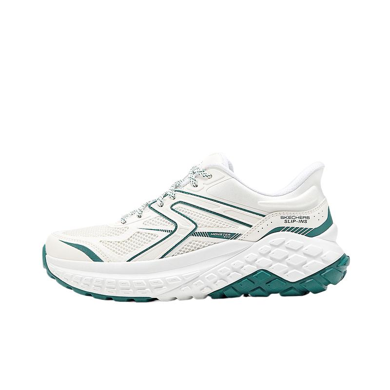 Skechers Monster PU Сетка Удобные Прочные Низкие Папины Кроссовки Мужские Кроссовки Белый Зеленый 232748-WGR 41