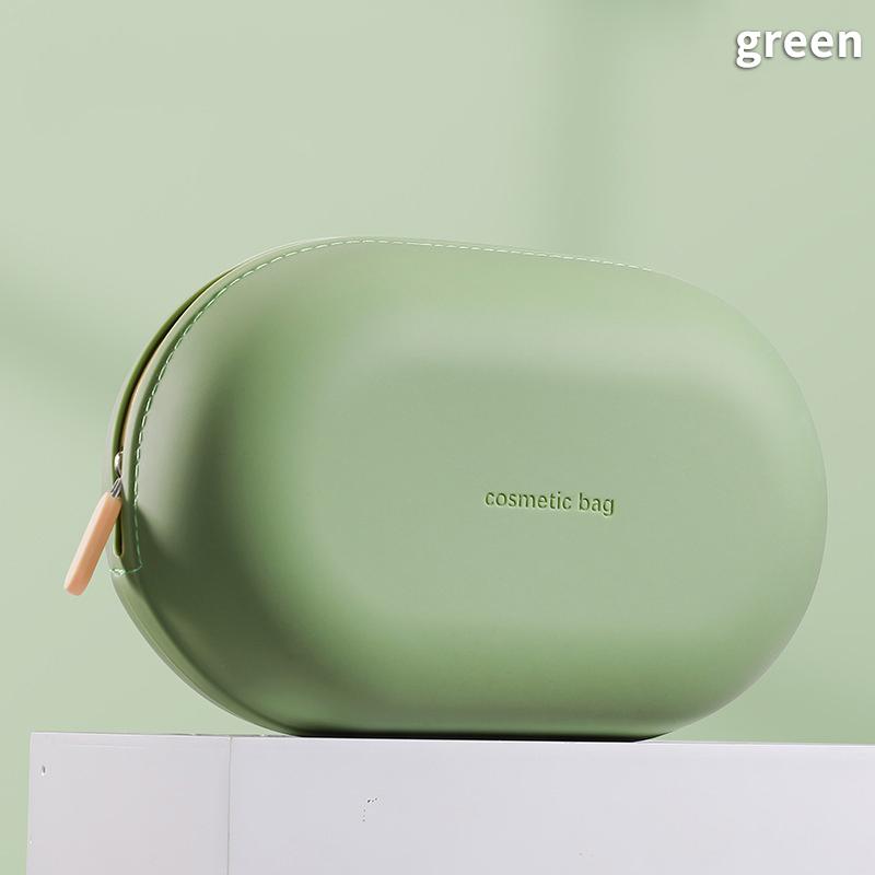 

Портативная косметичка из силикона большой вместимости, водонепроницаемая, мягкая, для хранения косметики, влагостойкая, несессер для дома и путешествий зелёный