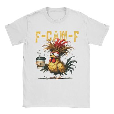 Funny F-Caw-FChicken Humor T Shirt Men's 100% Cotton Awesome T-Shirts Round Collar Tees Short Sleeve Clothes Printed
