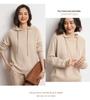 Women's Hooded Cashmere Sweater: 2026 Winter Solid Color Versatile Slimming Pullover