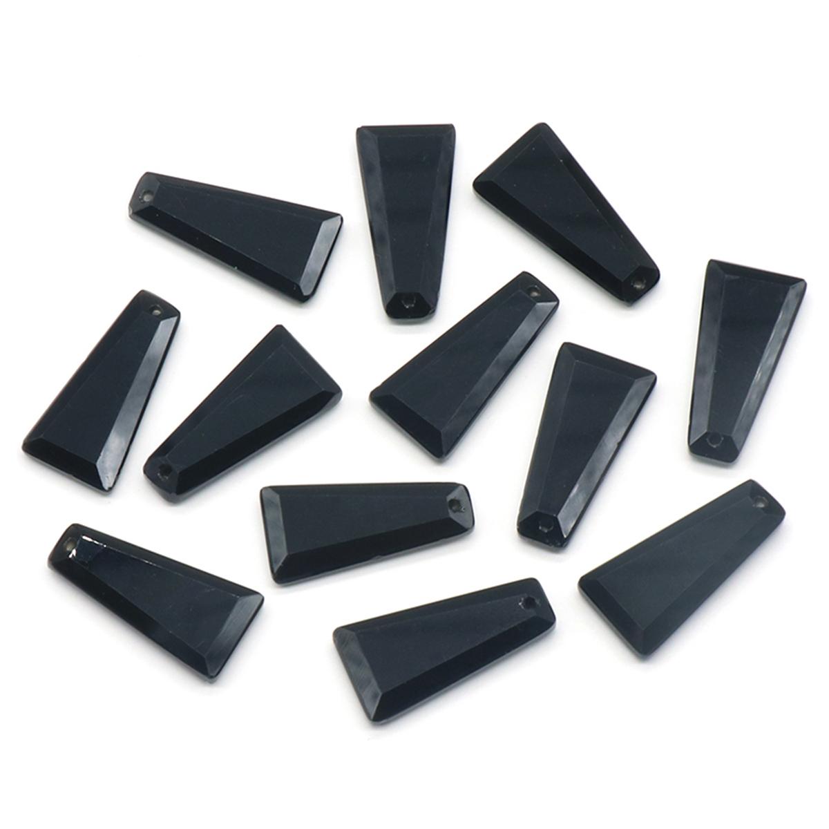 

Кулон из натурального камня, трапециевидный кристалл, розовый кварц, аметист, обсидиан, лазурит, подвески для изготовления ювелирных изделий, ожерелье, серьги, аксессуары 13x25 мм 1Pc/13x25mm-Obsidian