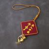 Fu Peace Talisman Leather Car Pendant - Rearview Mirror Ornament Gift
