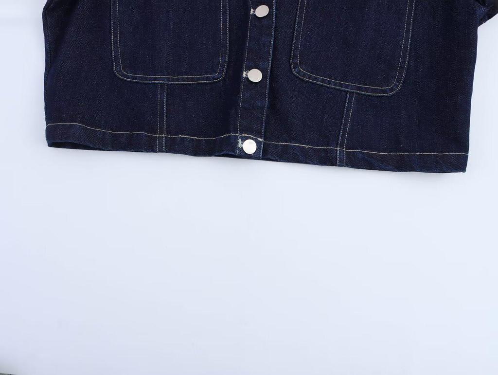 TAOP&ZA Spring/Summer Women's Fashion Denim Short Shirt & Midi Skirt Set