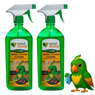 Herbal Strategi - Just Mop Kitchen Cleaner Spray | 100% Herbal | Disinfectant & Insect Repellent | Made with Lemongrass, Pine Oil & Cedar Wood Oil