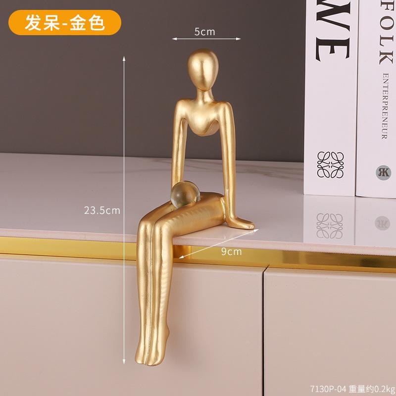 Mini Auriu Figurine Abstracte Statui și Sculpturi Decor Nodic pentru Living Miniaturi pentru Cadou Accesorii pentru Decorarea Casei