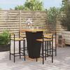 5-Cz. Garden Furniture Set, Black, Poly Rattan and Acacia