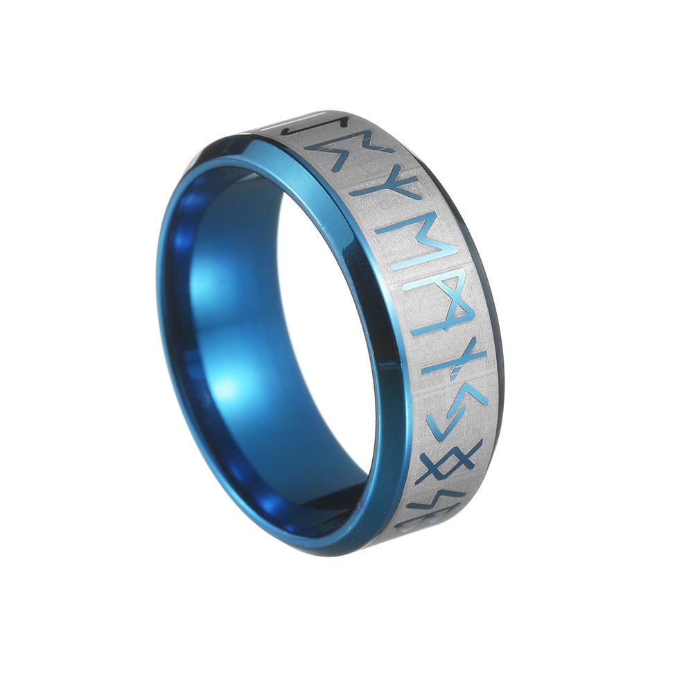 Viking Rune Ring For Men Norse Mythology Vintage Band Jewelry