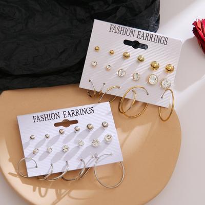 Klassische Ohrringe, 12 Paare/Set, personalisiertes modisches Ohrring-Set, geeignet für femininen Schmuck, Ohrringe, Schmuck