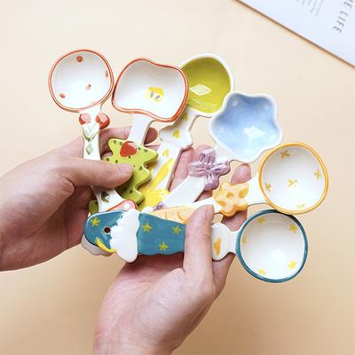 Cute Christmas Tree Spoon Soup Kawaii Ceramic Korean Ramen Ice Cream Painted Dessert Spoon Kitchen Tableware Accessories Gift