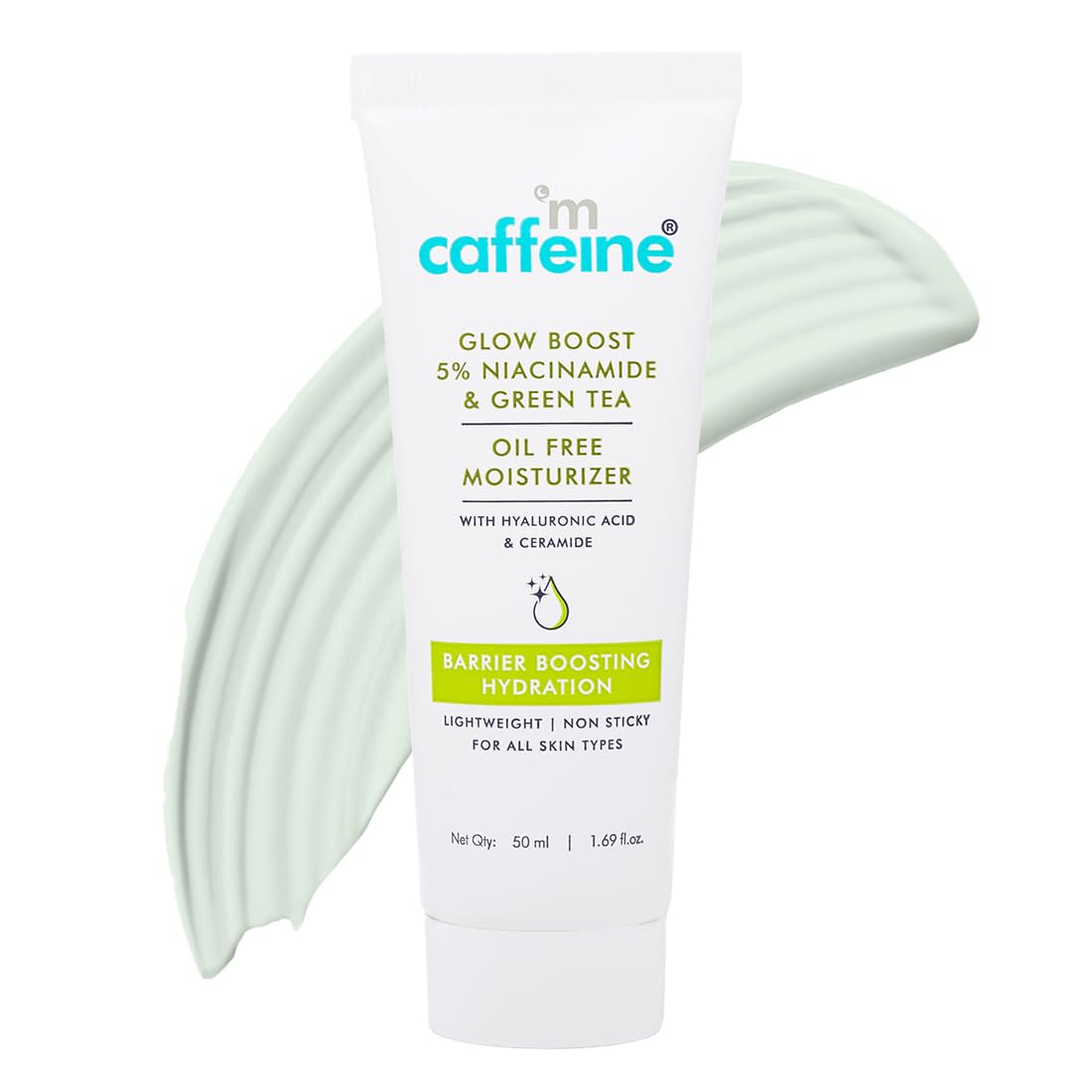

mCaffeine Glow Boost 5% Niacinamide Green Tea Oil Free Face Moisturizer For Even Tone Glow Hydration Lightweight Daily Skincare 50 ml