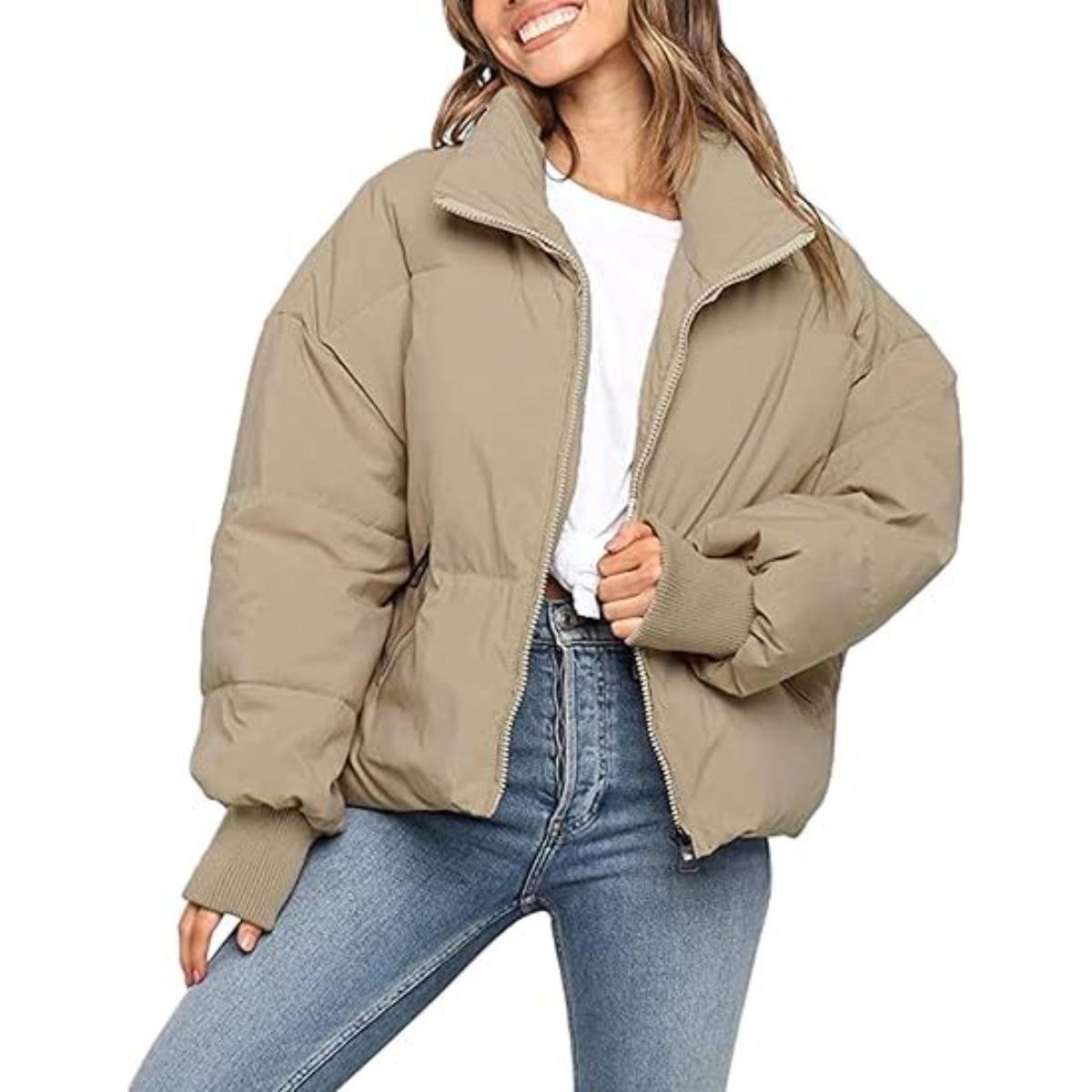 

2025 Женская куртка-пуховик Короткая Свободного кроя Теплая Хлопковая куртка Повседневная Оверсайз Зимняя Верхняя одежда XXL