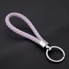 Unisex DIY PU Leather Braided Keychain Woven Rope Pendant Key Ring for Car Bag