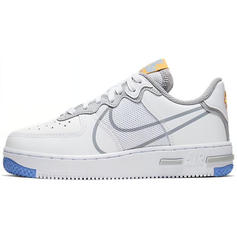 Nike Air Force 1 Low React SU White Light Smoke Grey GS Sneakers CT5117-102 38