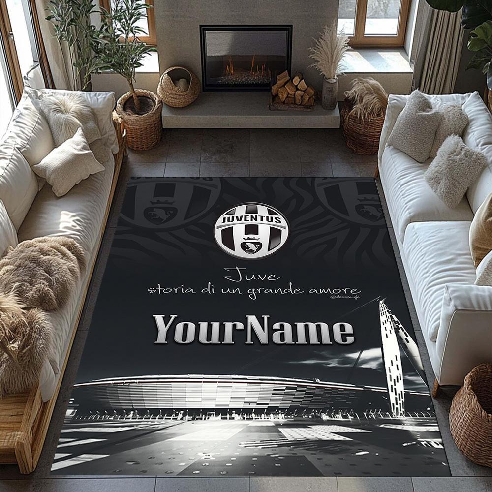 Juventus Customize Text Carpet Design for Game Room Foyer Living Rooms Playrooms Anti-slip Rug Decorate Offices Perfect Birthday/Christmas Gift Idea