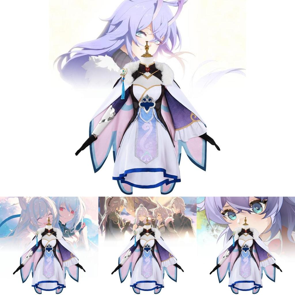 Charming White Cosplay Costume For Cloudstrider With Accessories For Anime Fans