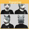 Máscara Adorável de Cabeça de Gato Acessório Engraçado de Fantasia de Animal em Látex Para Festa de Halloween