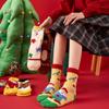 2024 Autumn/Winter Kids' Coral Fleece Christmas Embroidered Warm Cartoon Floor Socks