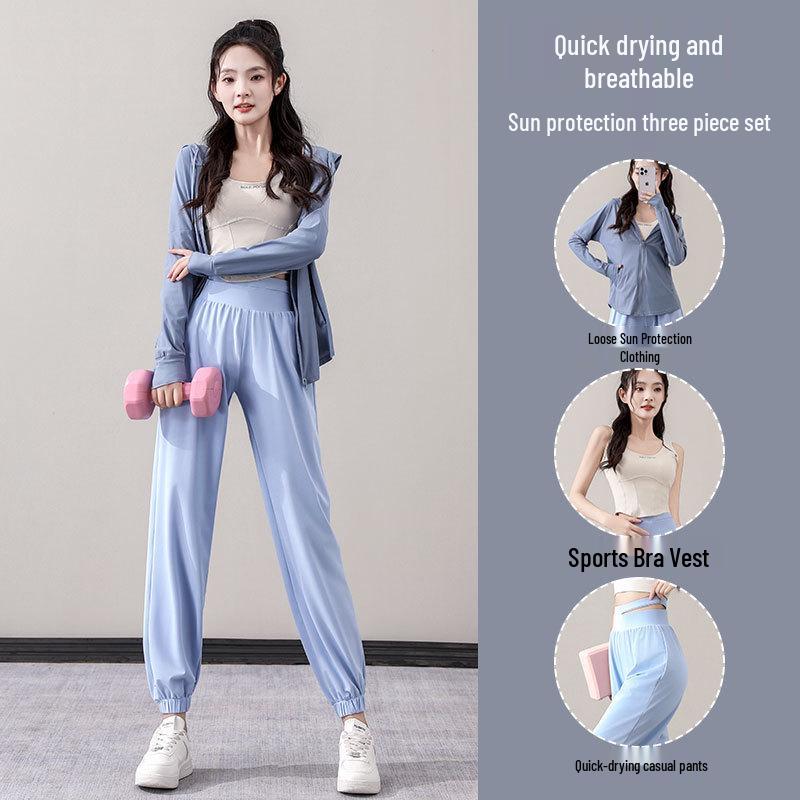 

Women s Quick-Dry Ice Silk Sun Protection Suit for Outdoor Fitness Activities Small