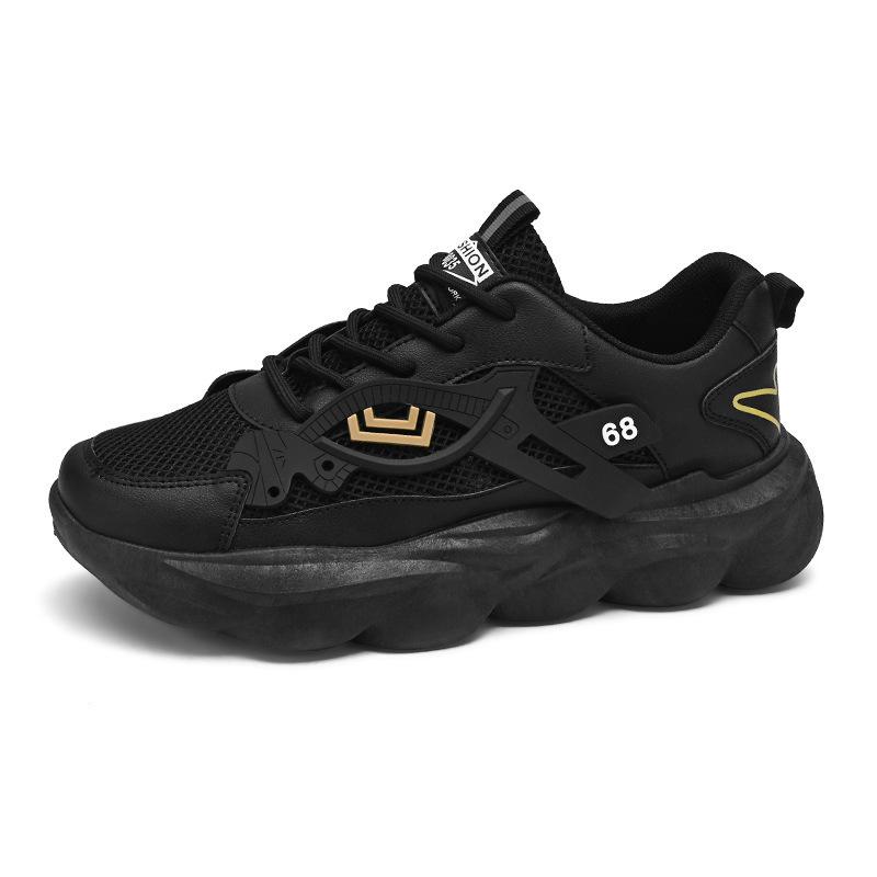 New Hollow Mesh Men's Shoes Summer Casual Running Sports Shoes Breathable Men's Thick-soled Heightening Trend Dad Shoes