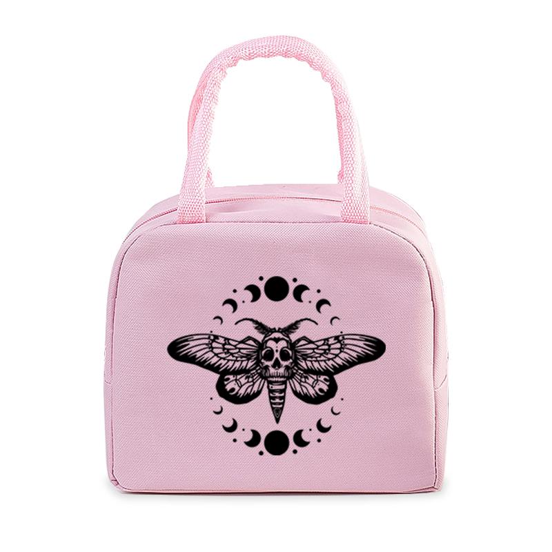 Vintage Butterfly Lunch Bag Women Men Fashion Reusable Insulated Lunch Box Insulated Handbags Picnic Travel Portable Lunch Bags