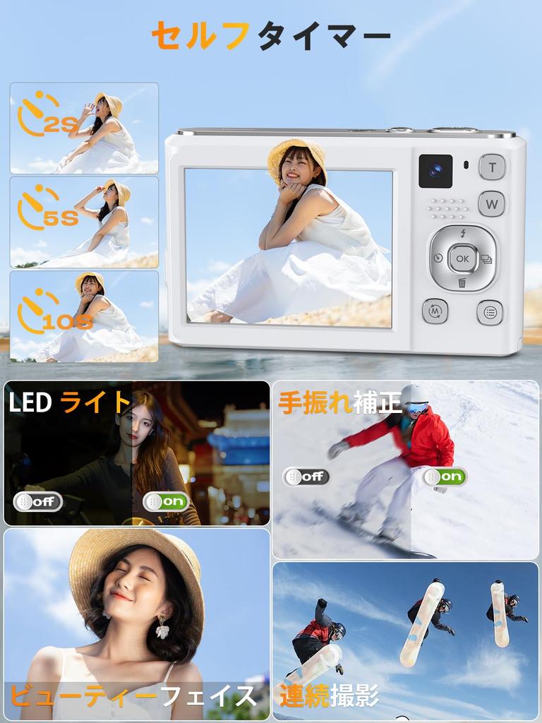 Bofypoo 4K Digitalkamera, Dual-Kamera, 32GB Micro-SD-Karte enthalten, Lange Trageschlaufe enthalten, 48MP UHD 4K Aufnahme, 16x Digitalzoom, 2,8-Zoll-Bildschirm,