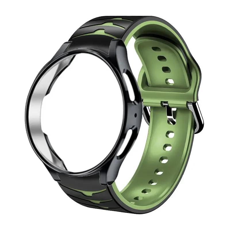 No Gaps Band For Samsung Galaxy Watch 6 classic 43 47mm/4/5/6 44mm 40mm Silicone correa Bracelet Galaxy 5 Pro 45mm Strap+Case