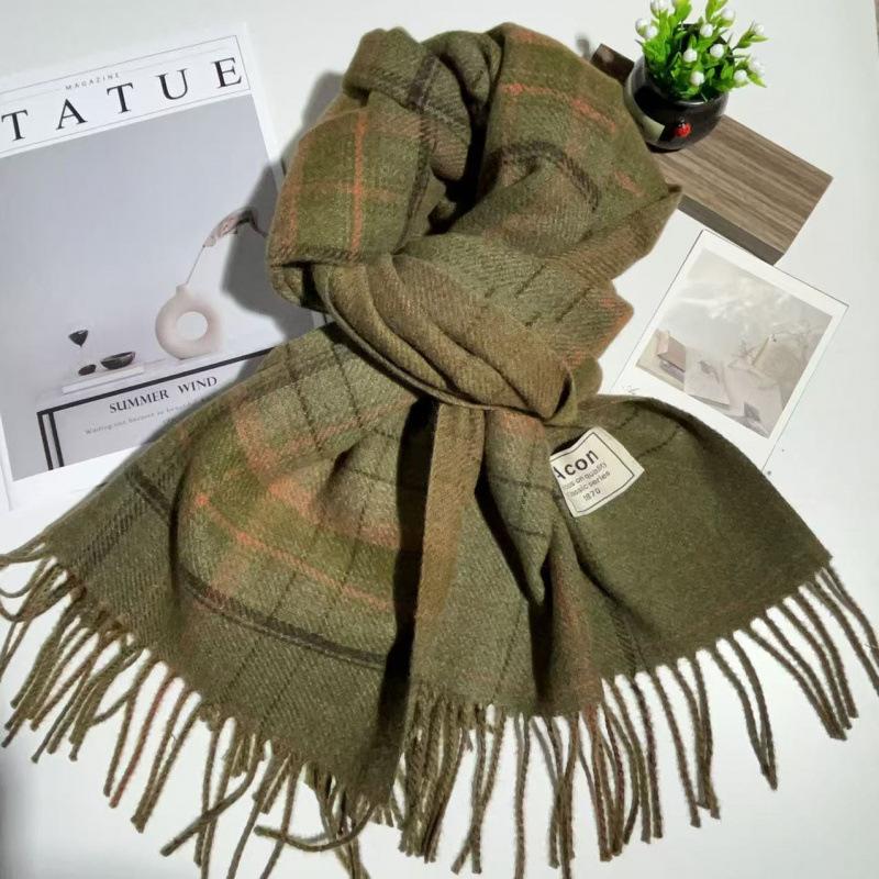 

Новый зимний шарф из имитации кашемира для женщин, универсальный шарф с надписью в корейском стиле для тепла в помещениях с кондиционером