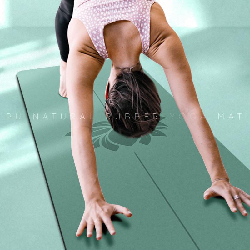 5Mm Natural Rubber PU Yoga Mat Thickened Non-slip Professional Position Line Yoga Mat