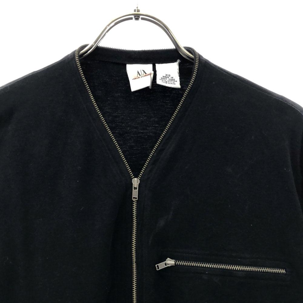 ARMANI EXCHANGE 90s Old Long sleeve Half zip Cut XS black pullover Women Used