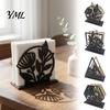 Decorative Napkin Stand for Cafe Wooden Hollow Holder, Black Silhouette Pattern, Vertical Modern Farmhouse Table Holder Stand, Boho Style Tissue