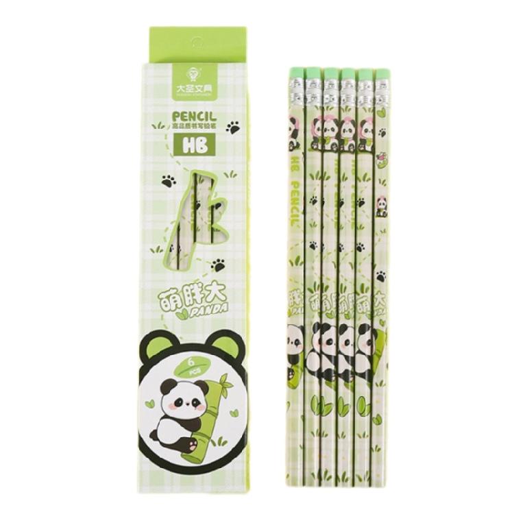 6PCS Cartoon Wood Pencils Ergonomic Grip Drawing Pencils for Students Children Class Reward Daily Sketching Writing