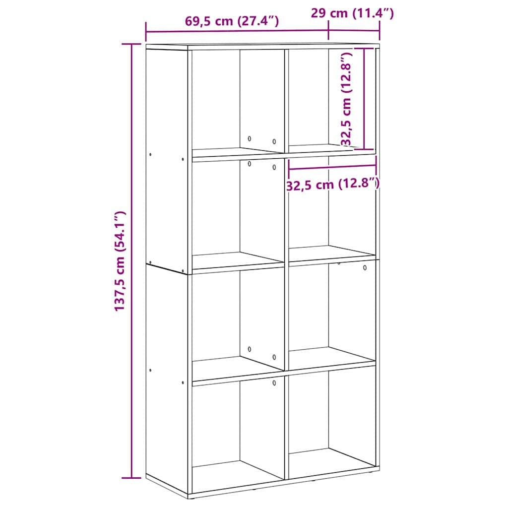 Bookshelf Black Oak Look 69.5 x 29 x 137.5 cm