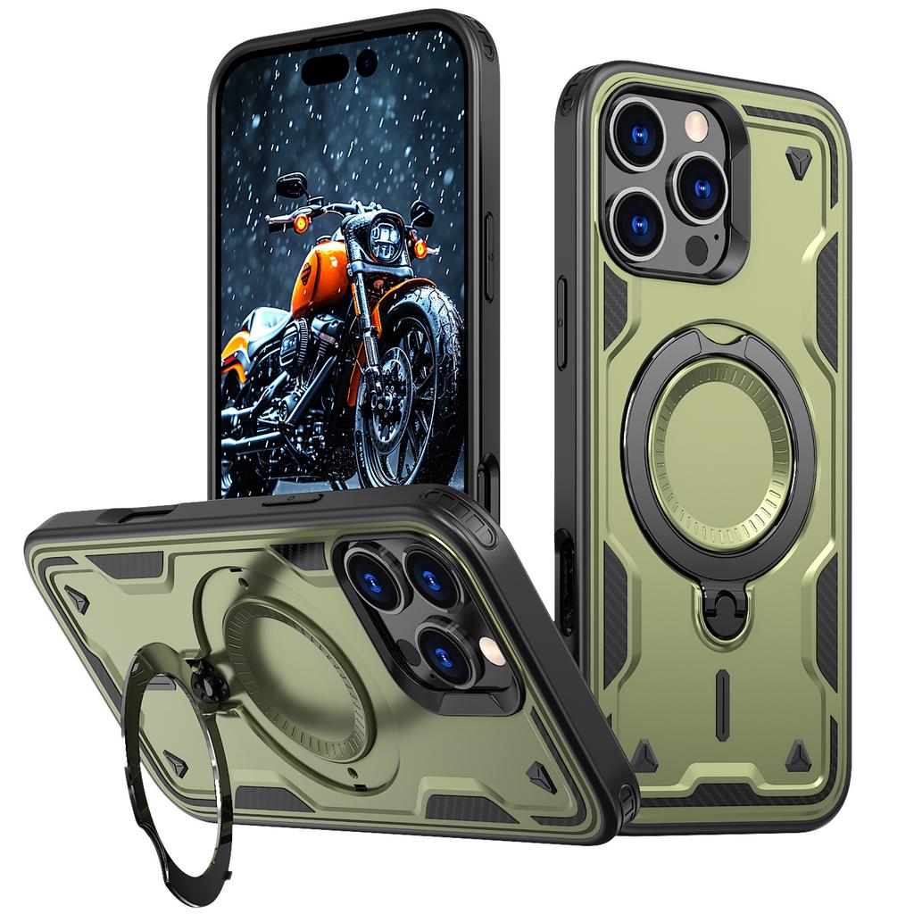 Applicable To iPhone17Pro Mobile Phone Case Magnetic Suction Rotating Magsafe Bracket Anti-drop Apple 15 Protective Case