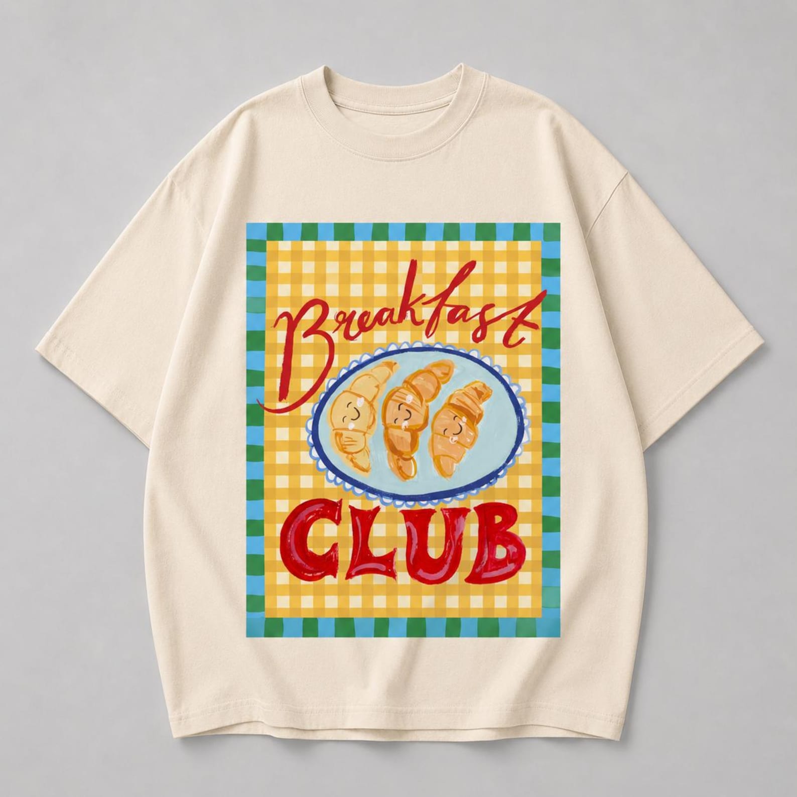 Breakfast Club Croissant Graphic Vintage T-Shirt 3XL